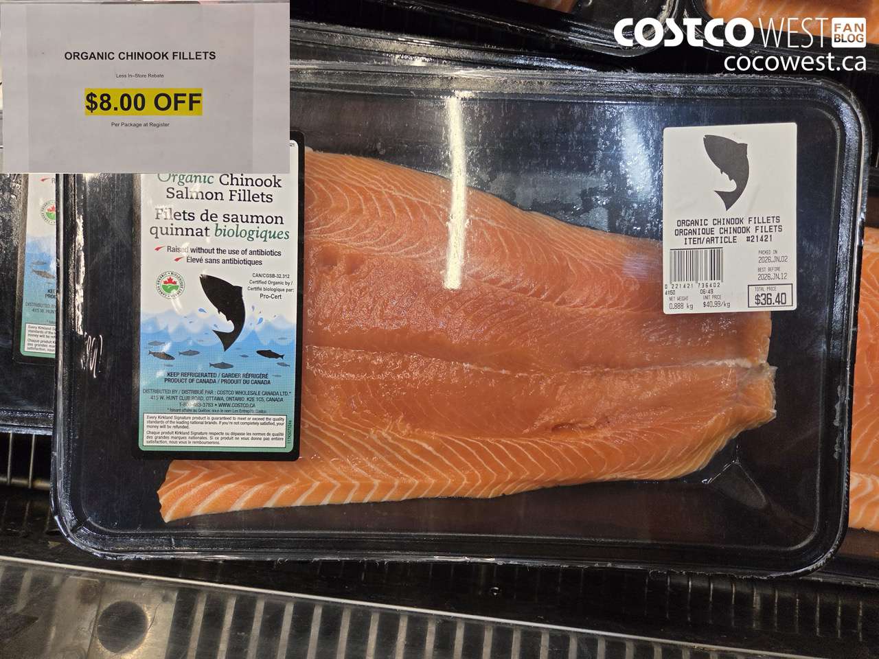 21421 ORGANIC CHINOOK FILLETS ($8.00 INSTANT SAVINGS)
