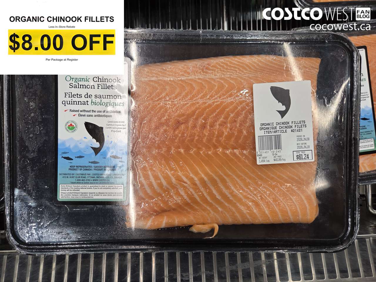 21421 ORGANIC CHINOOK FILLETS ($8.00 INSTANT SAVINGS)