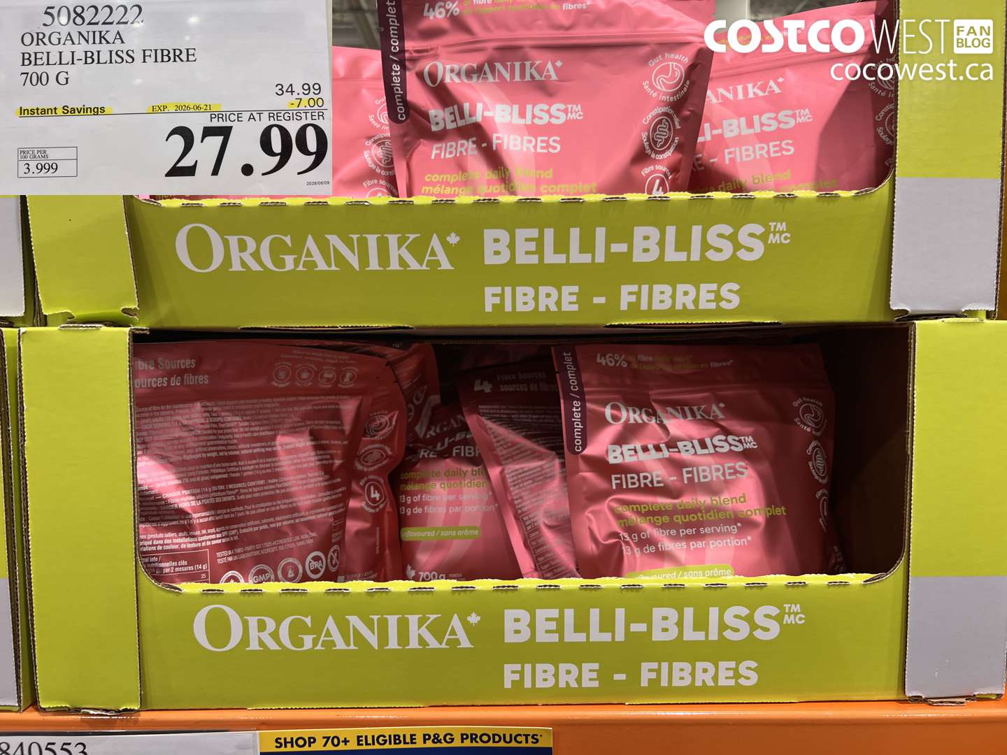 5082222 ORGANIKA BELLI-BLISS FIBRE 700 G ($7.00 INSTANT SAVINGS EXPIRES ON 2026-06-21) $27.99