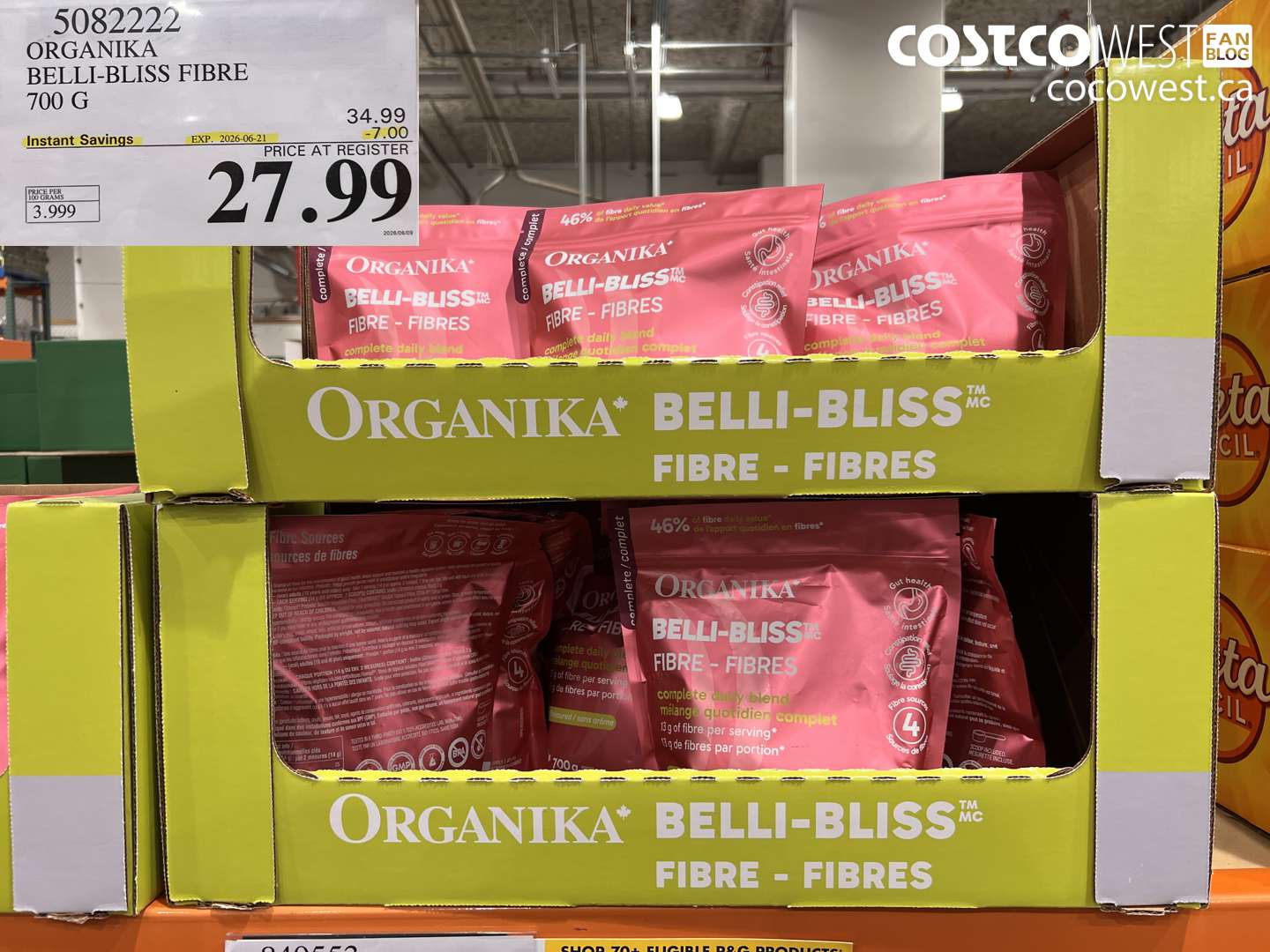 5082222 ORGANIKA BELLI-BLISS FIBRE 700 G ($7.00 INSTANT SAVINGS EXPIRES ON 2026-06-21) $27.99
