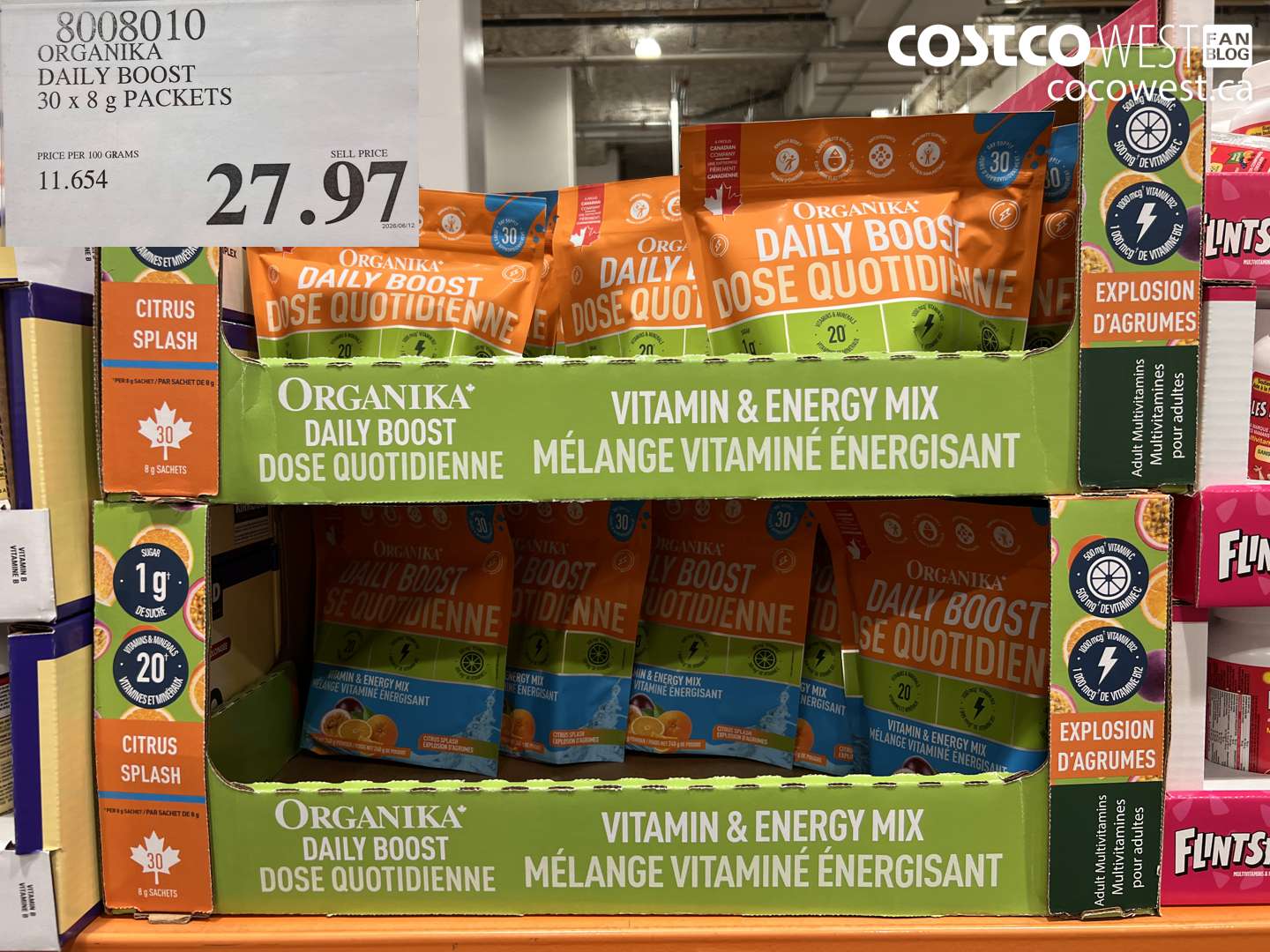 8008010 ORGANIKA DAILY BOOST 30 X 8 G PACKETS $27.97