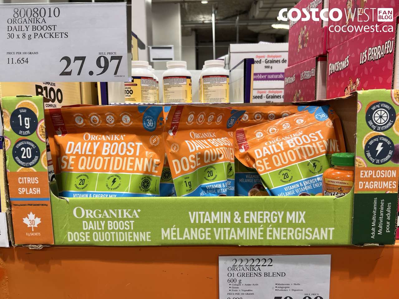 8008010 ORGANIKA DAILY BOOST 30 X 8 G PACKETS $27.97