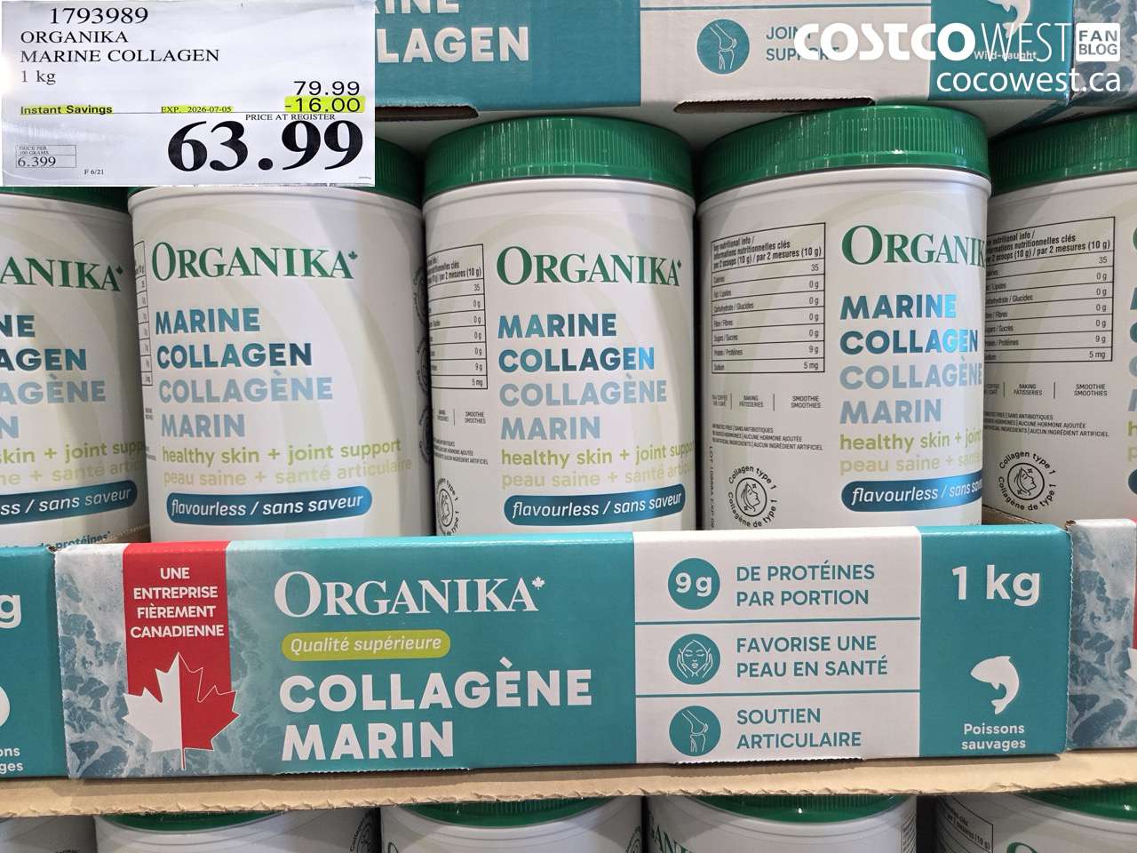 1793989 ORGANIKA MARINE COLLAGEN 1 KG ($16.00 INSTANT SAVINGS EXPIRES ON 2026-07-05) $63.99