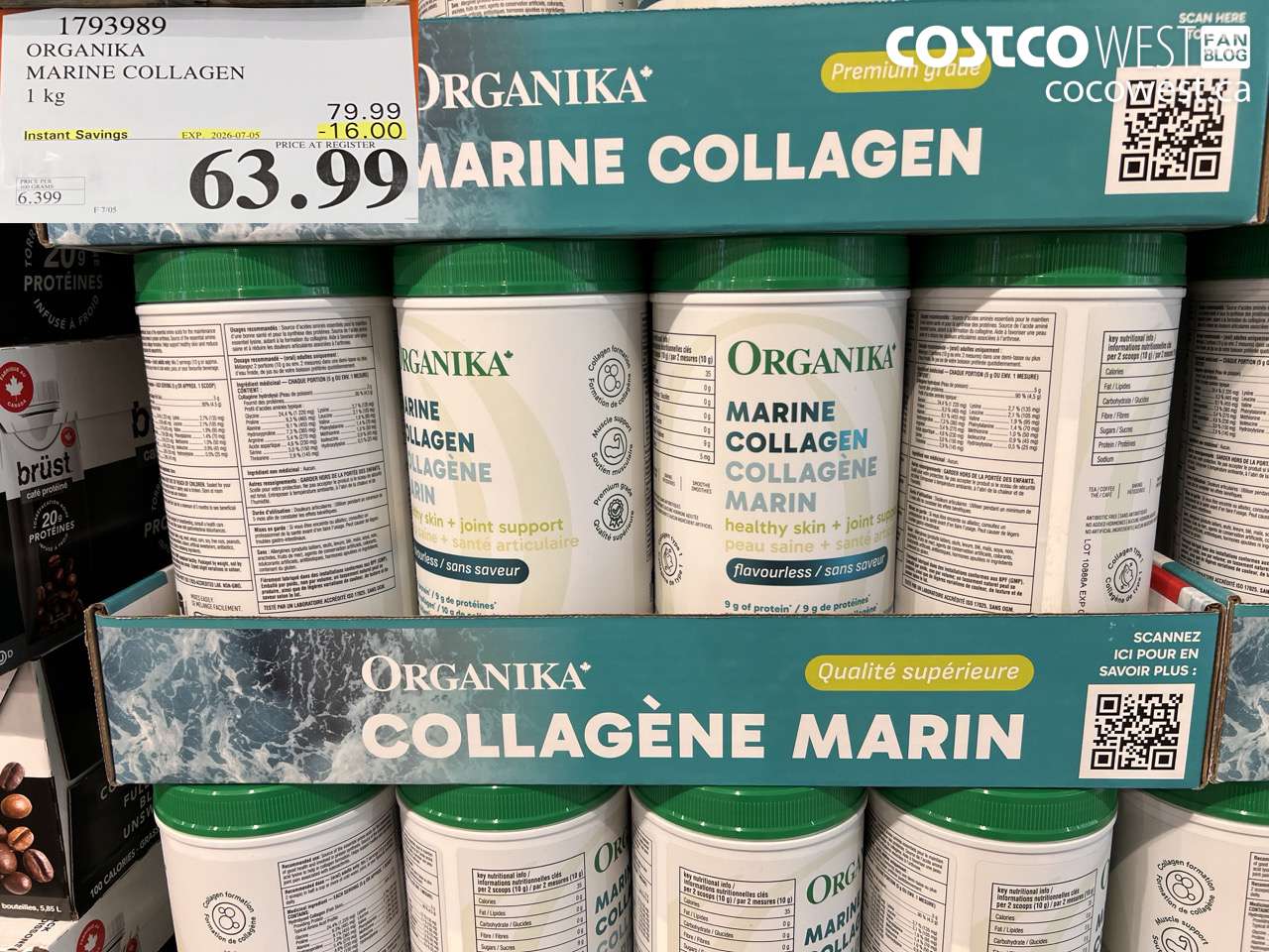 1793989 ORGANIKA MARINE COLLAGEN 1 KG ($16.00 INSTANT SAVINGS EXPIRES ON 2026-07-05) $63.99
