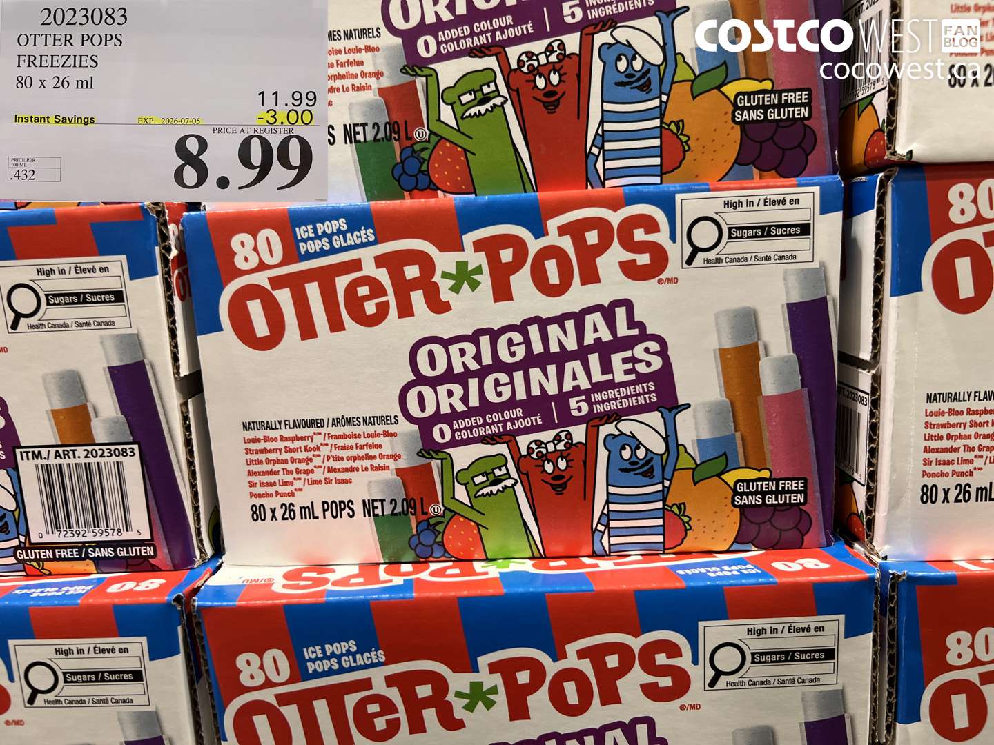 2023083 OTTER POPS FREEZIES 80 X 26 ML ($3.00 INSTANT SAVINGS EXPIRES ON 2026-07-05) $8.99