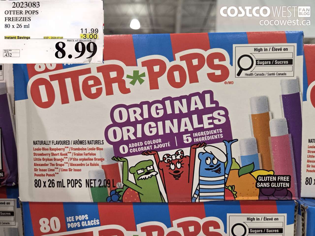 2023083 OTTER POPS FREEZIES 80 X 26 ML ($3.00 INSTANT SAVINGS EXPIRES ON 2026-07-05) $8.99