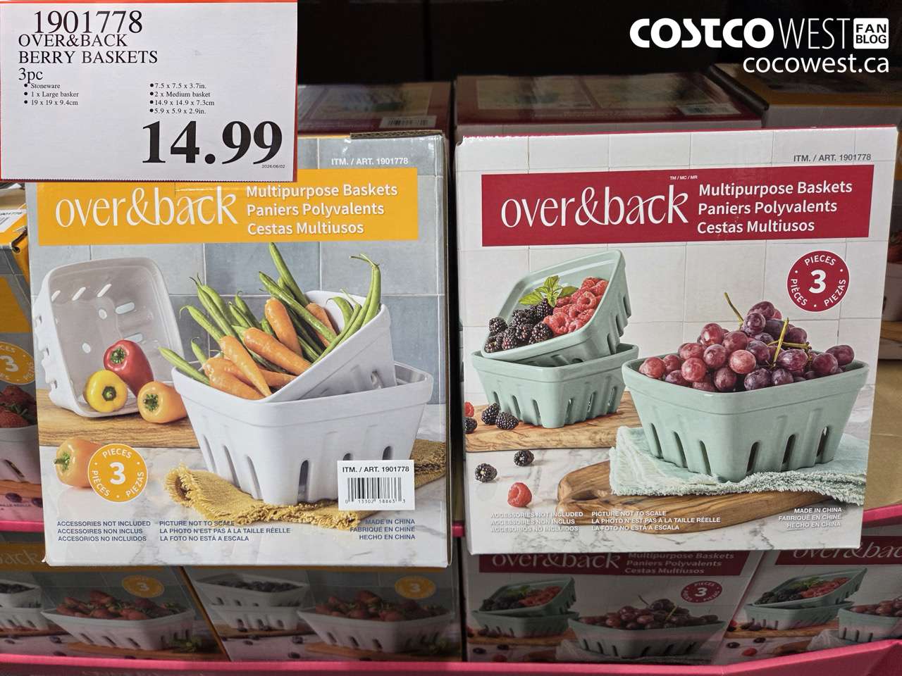 1901778 OVER&BACK BERRY BASKETS 3PC $14.99