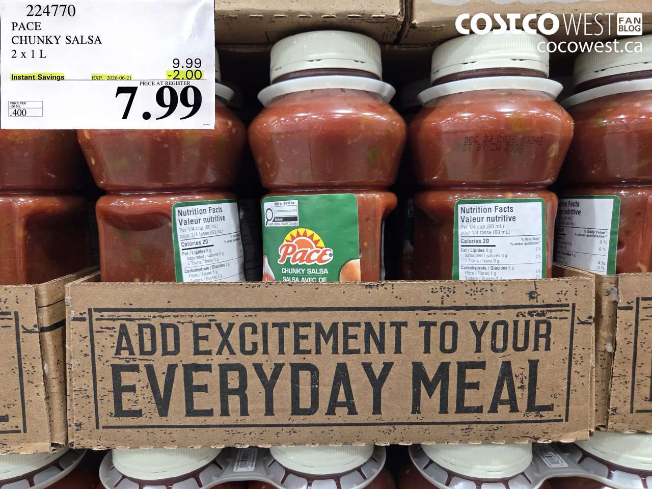 224770 PACE CHUNKY SALSA 2 X 1 L ($2.00 INSTANT SAVINGS EXPIRES ON 2026-06-21) $7.99