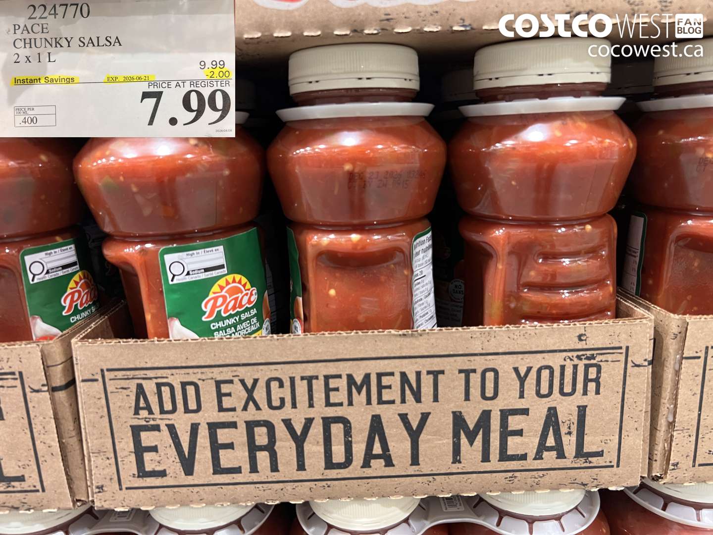224770 PACE CHUNKY SALSA 2 X 1 L ($2.00 INSTANT SAVINGS EXPIRES ON 2026-06-21) $7.99