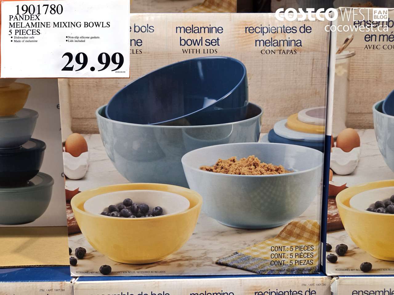 1901780 PANDEX MELAMINE MIXING BOWLS 5 PIECES $29.99