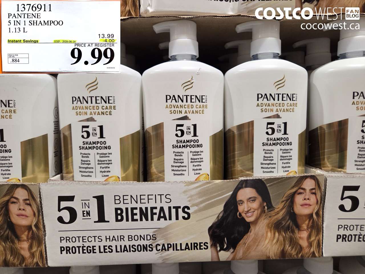 1376911 PANTENE 5 IN 1 SHAMPOO 1.13 L ($4.00 INSTANT SAVINGS EXPIRES ON 2026-06-14) $9.99