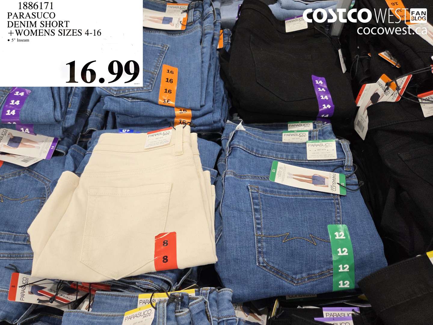 1886171 PARASUCO DENIM SHORT + WOMENS SIZES 4-16 $16.99