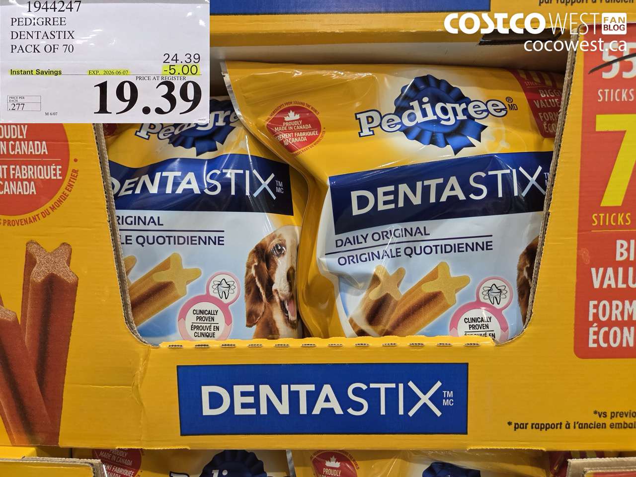 1944247 PEDIGREE DENTASTIX PACK OF 70 ($5.00 INSTANT SAVINGS EXPIRES ON 2026-06-07) $19.39