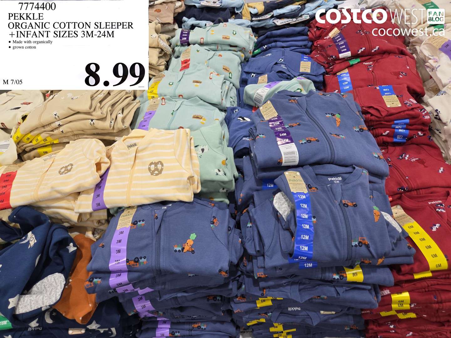 7774400 PEKKLE ORGANIC COTTON SLEEPER + INFANT SIZES 3M-24M $8.99
