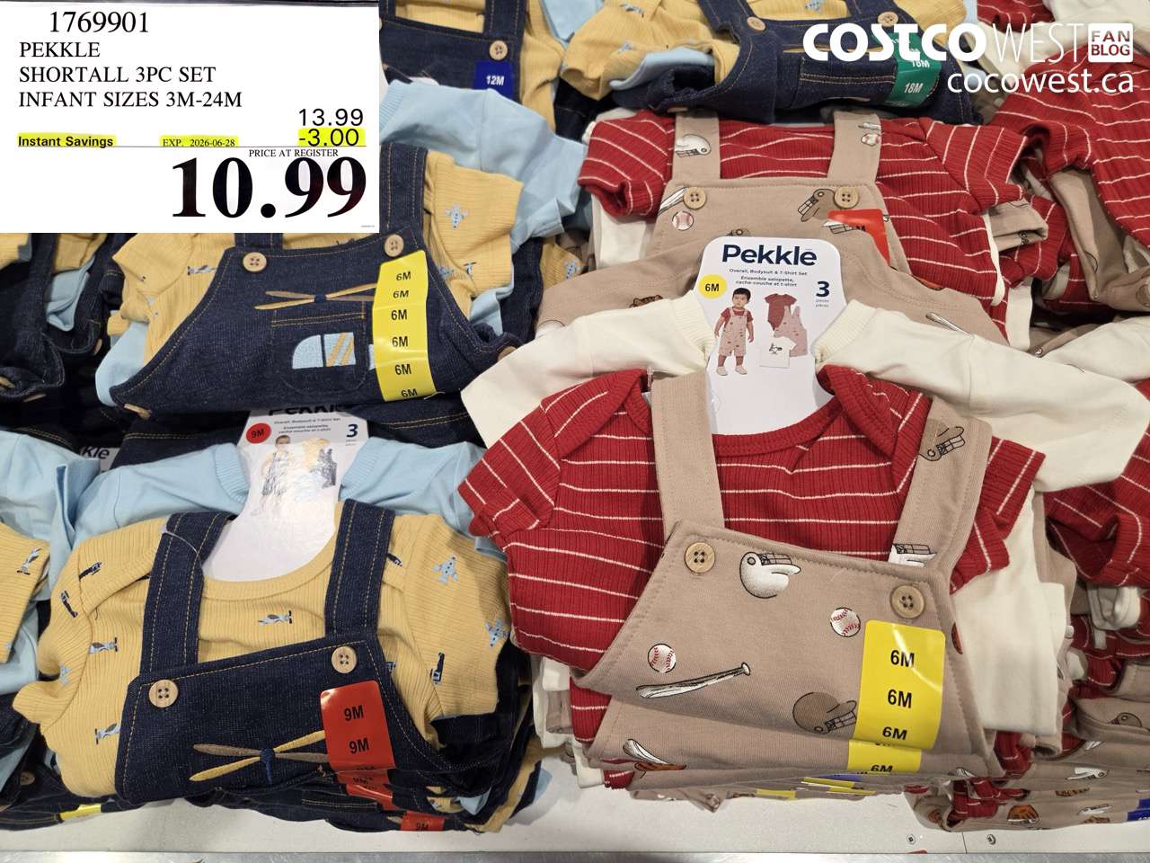 1769901 PEKKLE SHORTALL 3PC SET INFANT SIZES 3M-24M ($3.00 INSTANT SAVINGS EXPIRES ON 2026-06-28) $10.99