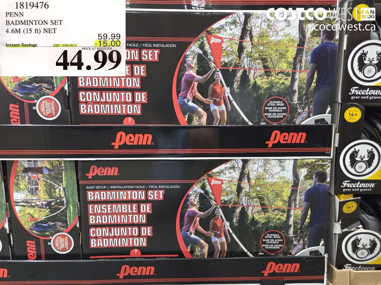 1819476 PENN BADMINTON SET 4.6M (15 FT) NET ($15.00 INSTANT SAVINGS EXPIRES ON 2026-06-21) $44.99