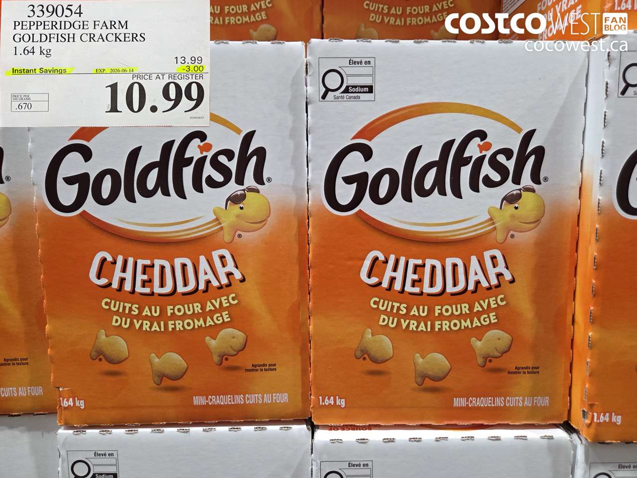 339054 PEPPERIDGE FARM GOLDFISH CRACKERS 1.64 KG ($3.00 INSTANT SAVINGS EXPIRES ON 2026-06-14) $10.99