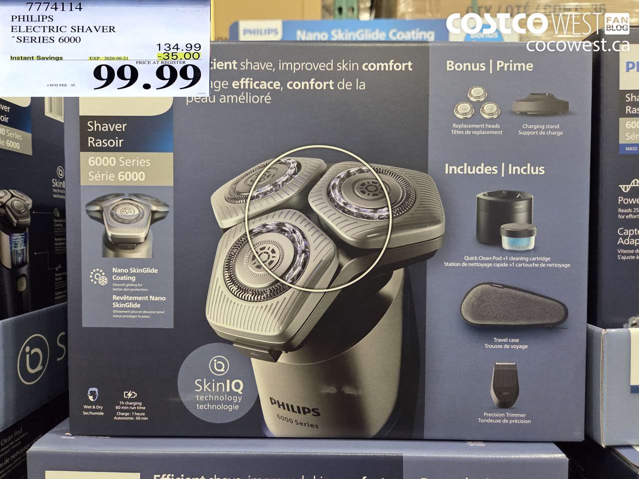7774114 PHILIPS ELECTRIC SHAVER SERIES 6000 ($35.00 INSTANT SAVINGS EXPIRES ON 2026-06-21) $99.99