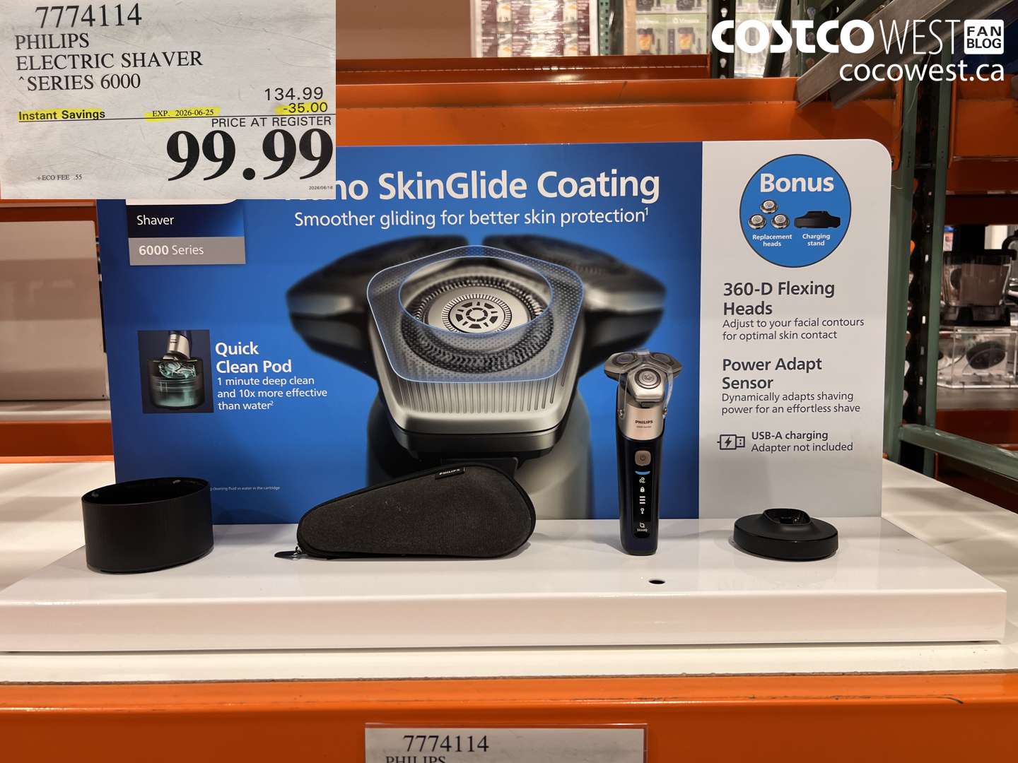 7774114 PHILIPS ELECTRIC SHAVER SERIES 6000 ($35.00 INSTANT SAVINGS EXPIRES ON 2026-06-25) $99.99