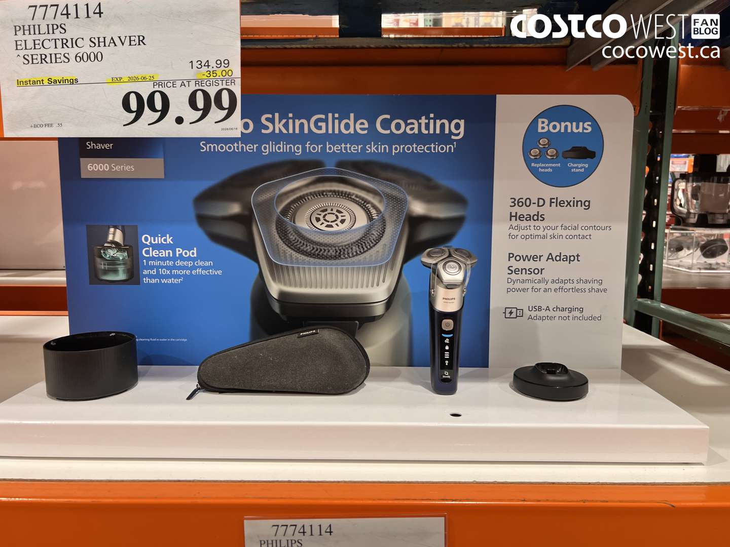7774114 PHILIPS ELECTRIC SHAVER SERIES 6000 ($35.00 INSTANT SAVINGS EXPIRES ON 2026-06-25) $99.99