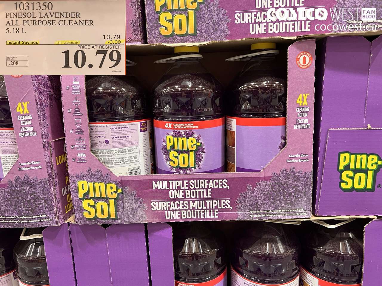 1031350 PINESOL LAVENDER ALL PURPOSE CLEANER 5.18 L ($3.00 INSTANT SAVINGS EXPIRES ON 2026-07-05) $10.79