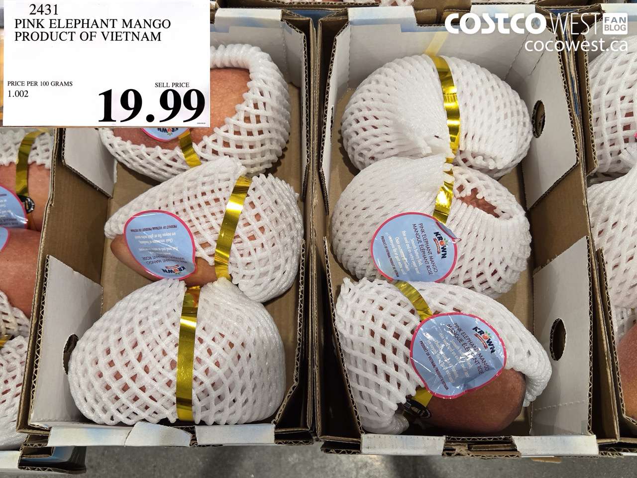2431 PINK ELEPHANT MANGO PRODUCT OF VIETNAM $19.99