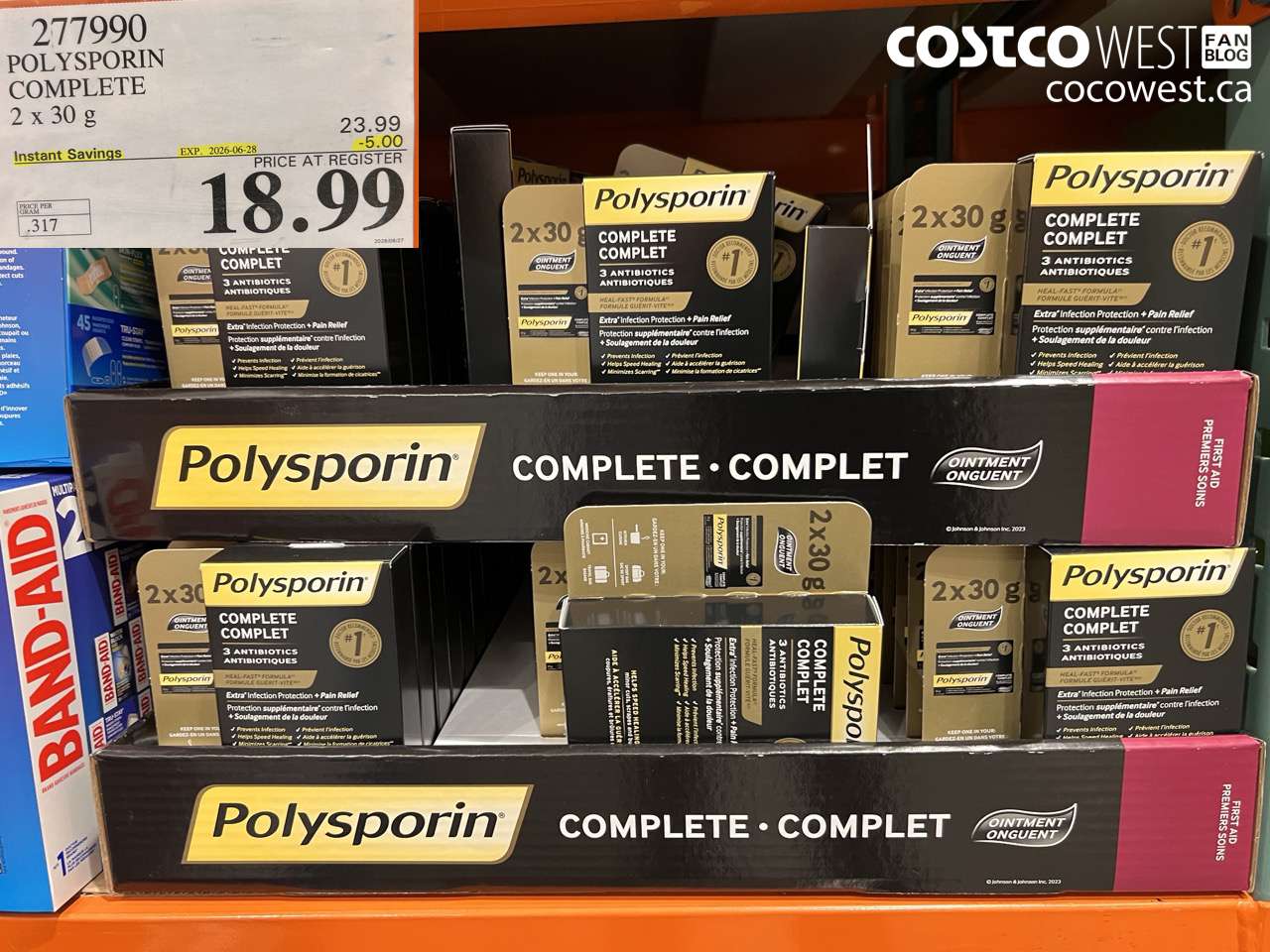 277990 POLYSPORIN COMPLETE 2 X 30 G ($5.00 INSTANT SAVINGS EXPIRES ON 2026-06-28) $18.99