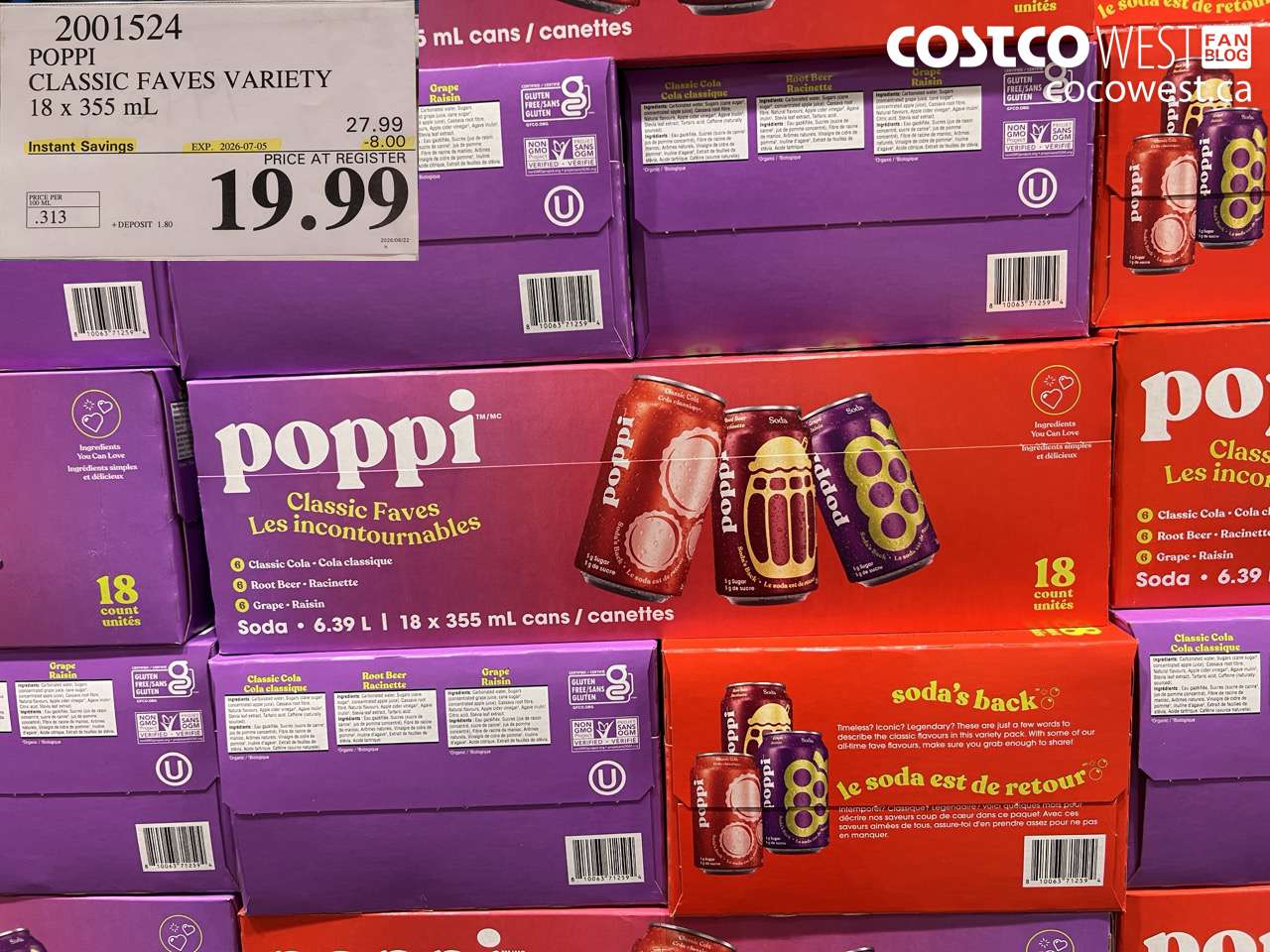 2001524 POPPI CLASSIC FAVES VARIETY 18 X 355 ML ($8.00 INSTANT SAVINGS EXPIRES ON 2026-07-05) $19.99