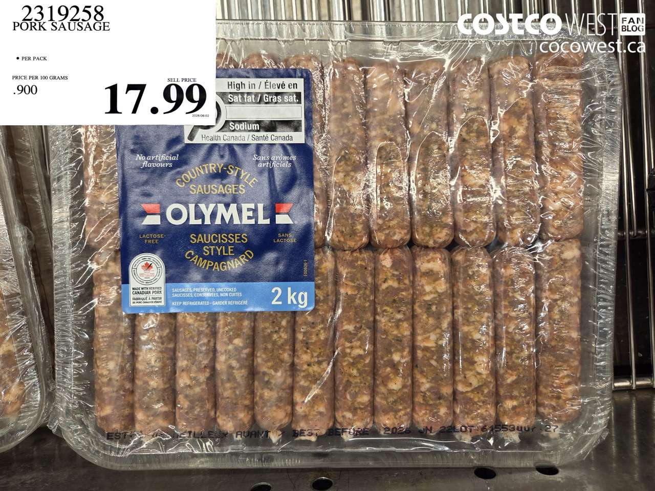 2319258 PORK SAUSAGE $17.99