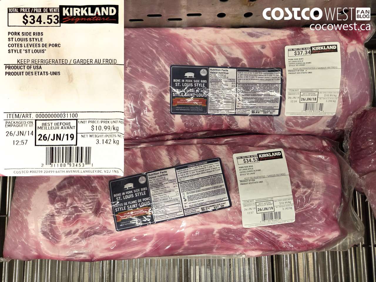 31100 PORK SIDE RIBS ST LOUIS STYLE $10.99