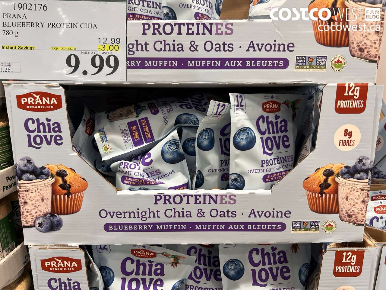1902176 PRANA BLUEBERRY PROTEIN CHIA 780 G ($3.00 INSTANT SAVINGS EXPIRES ON 2026-06-08) $9.99