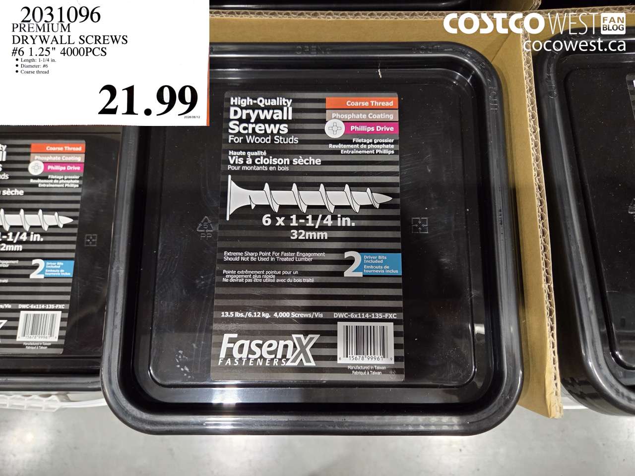 2031096 PREMIUM DRYWALL SCREWS #6 1.25