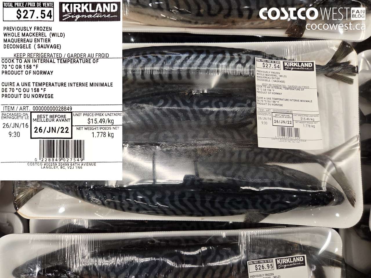 28849 PREVIOUSLY FROZEN WHOLE MACKEREL (WILD) $15.49