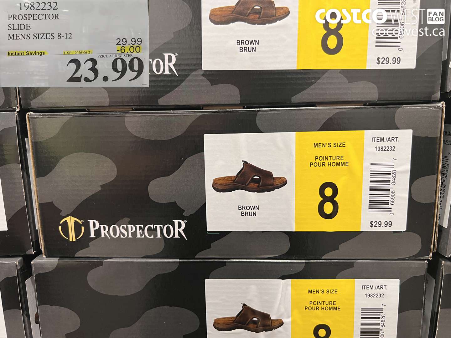 1982232 PROSPECTOR SLIDE MENS SIZES 8-12 ($6.00 INSTANT SAVINGS EXPIRES ON 2026-06-21) $23.99