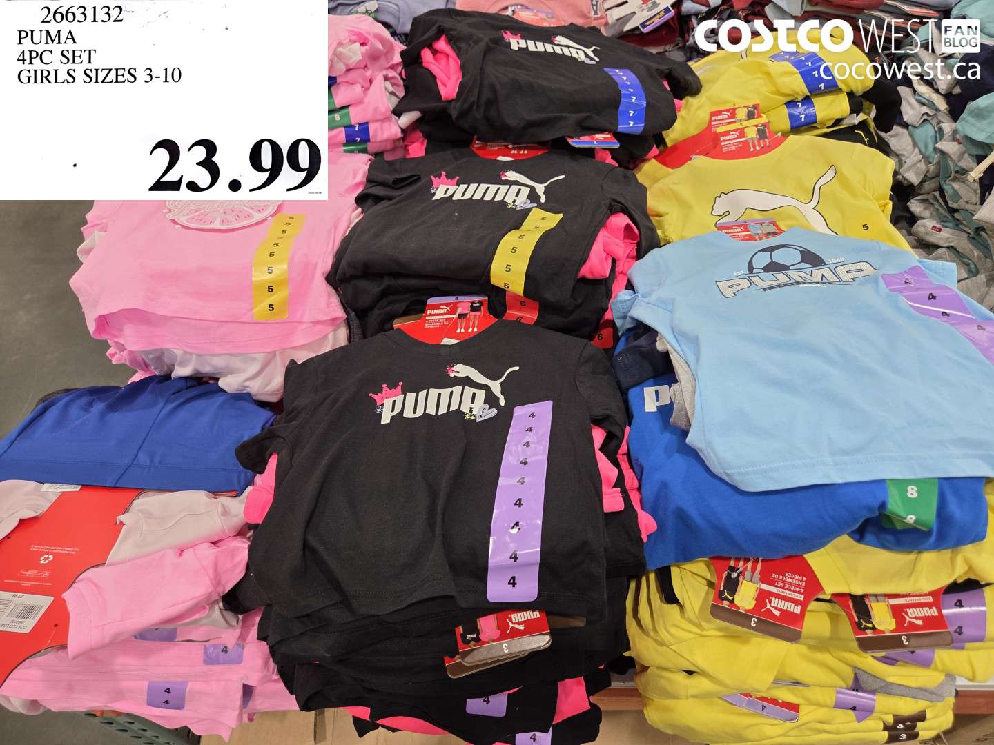 2663132 PUMA 4PC SET GIRLS SIZES 3-10 $23.99