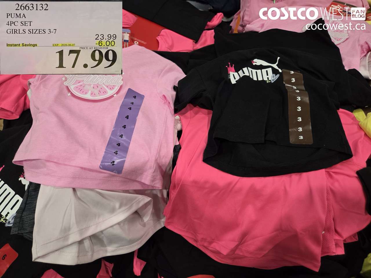 2663132 PUMA 4PC SET GIRLS SIZES 3-7 ($6.00 INSTANT SAVINGS EXPIRES ON 2026-06-07) $17.99