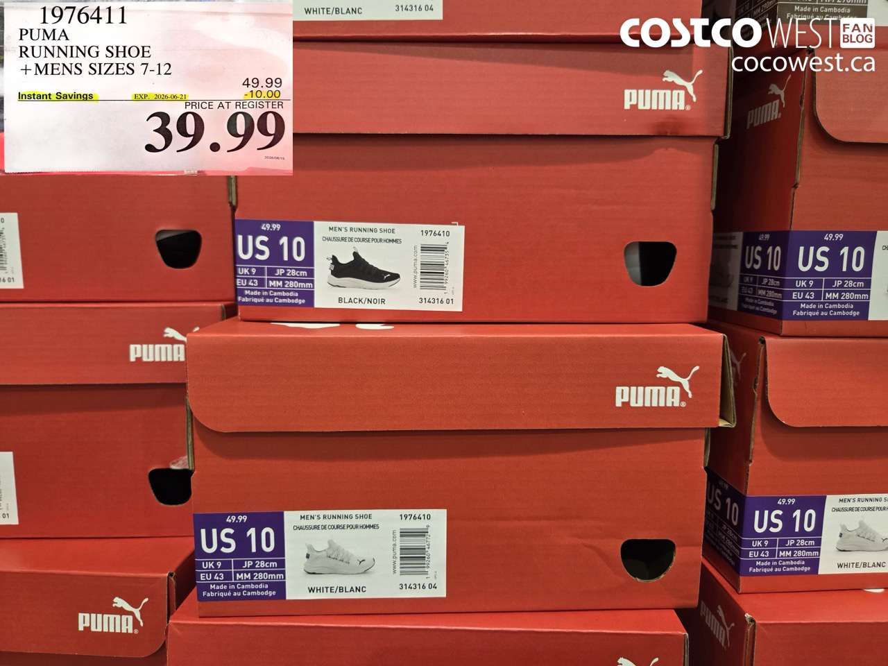 1976411 PUMA RUNNING SHOE MENS SIZES 7-12 ($10.00 INSTANT SAVINGS EXPIRES ON 2026-06-21) $39.99