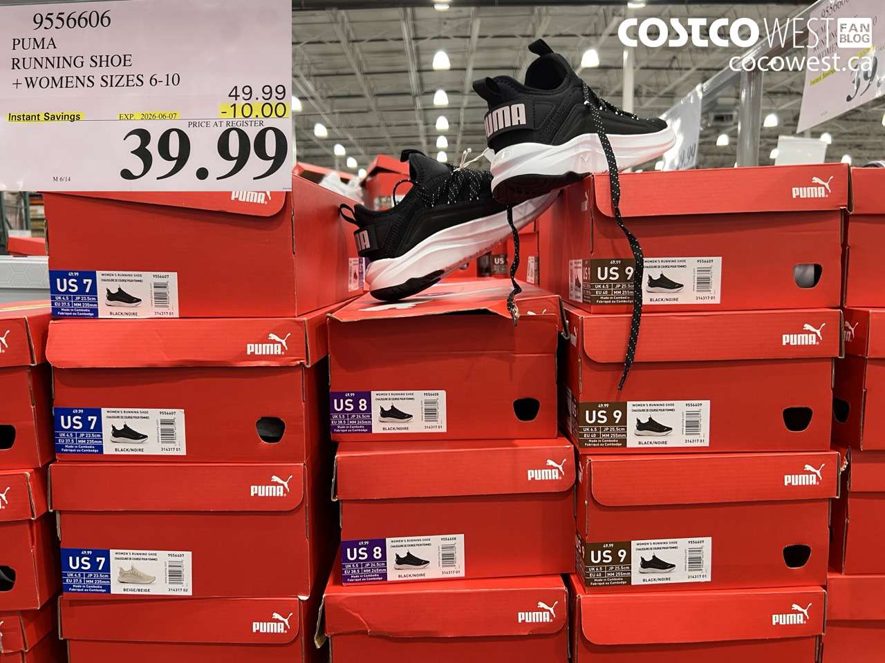 9556606 PUMA RUNNING SHOE WOMENS SIZES 6-10 ($10.00 INSTANT SAVINGS EXPIRES ON 2026-06-07) $39.99
