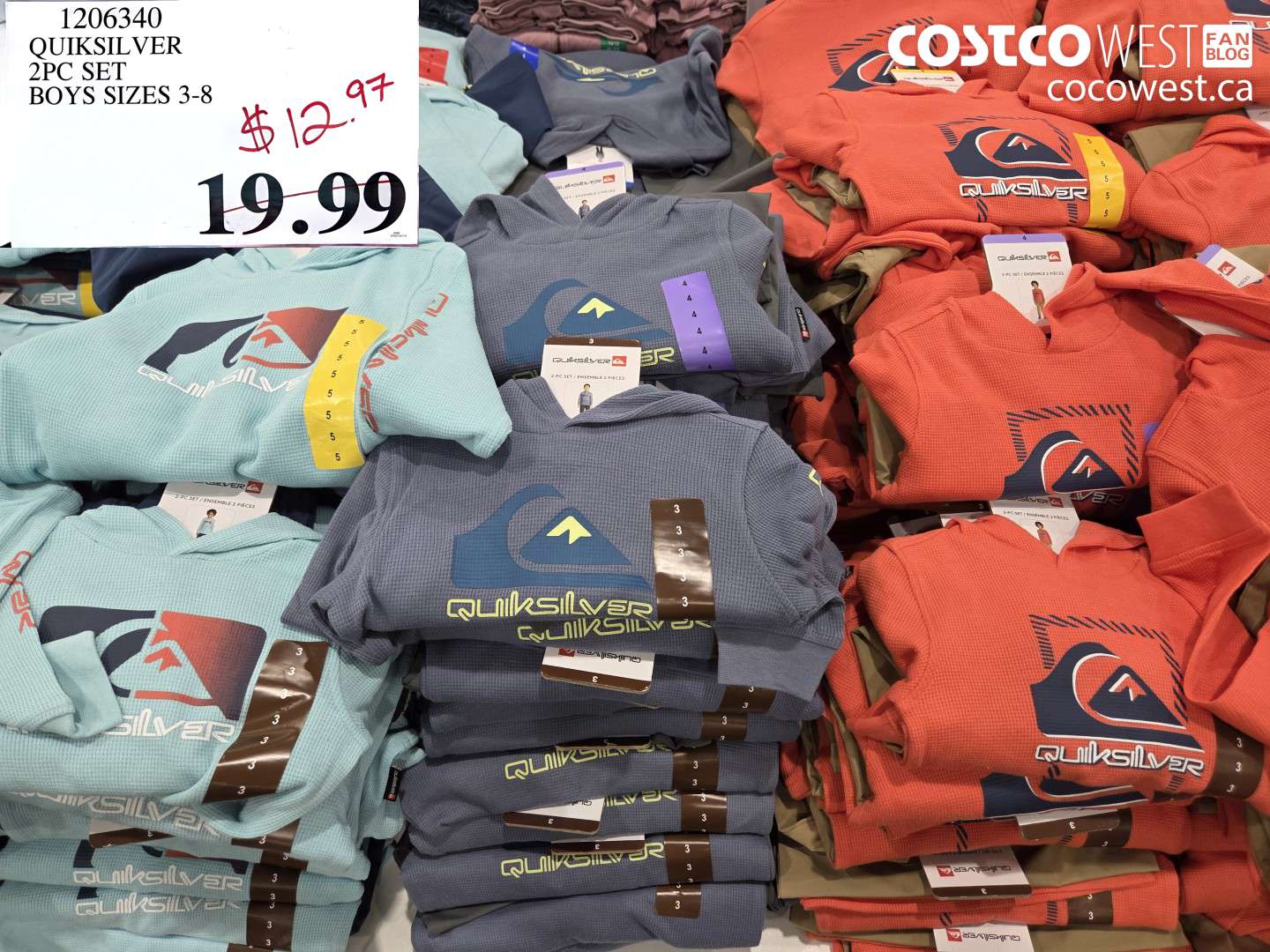 1206340 QUIKSILVER 2PC SET BOYS SIZES 3-8 ($12.97 INSTANT SAVINGS) $12.97