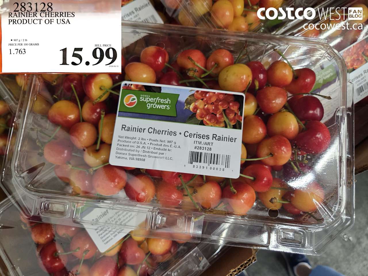 283128 RAINIER CHERRIES PRODUCT OF USA $15.99