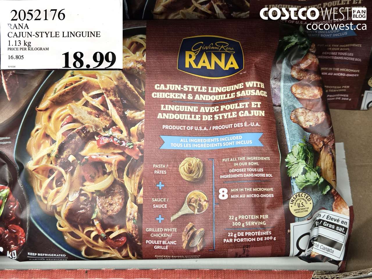 2052176 RANA CAJUN-STYLE LINGUINE 1.13 KG $18.99