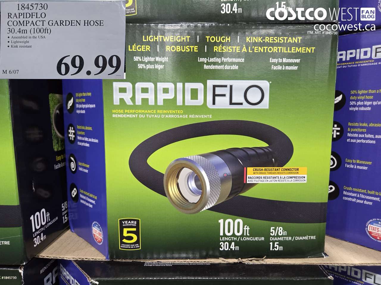 1845730 RAPIDFLO COMPACT GARDEN HOSE 30.4M (100FT) $69.99