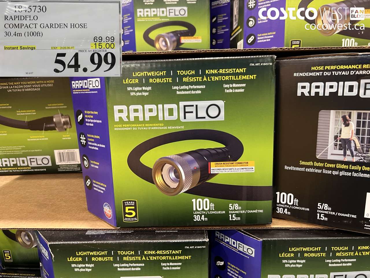 1845730 RAPIDFLO COMPACT GARDEN HOSE 30.4M (100FT) ($15.00 INSTANT SAVINGS EXPIRES ON 2026-06-07) $54.99