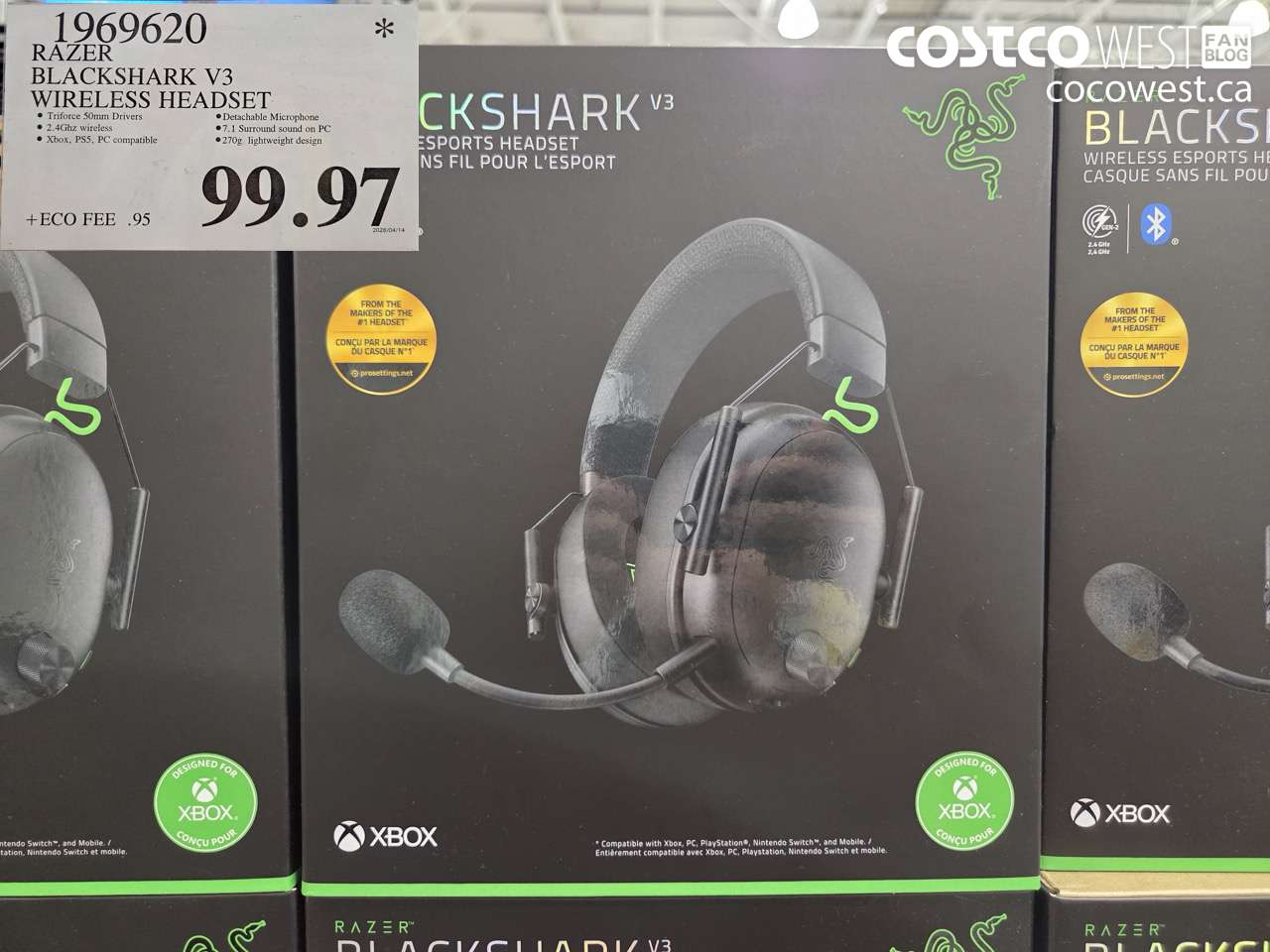 1969620 RAZER BLACKSHARK V3 WIRELESS HEADSET $99.97