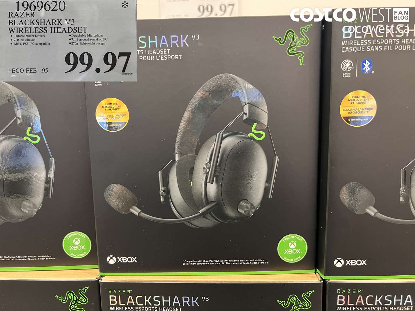 1969620 RAZER BLACKSHARK V3 WIRELESS HEADSET $99.97