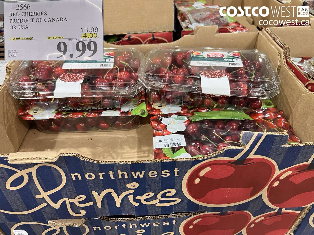 2566 RED CHERRIES PRODUCT OF CANADA OR USA ($4.00 INSTANT SAVINGS EXPIRES ON 2026-06-30) $9.99