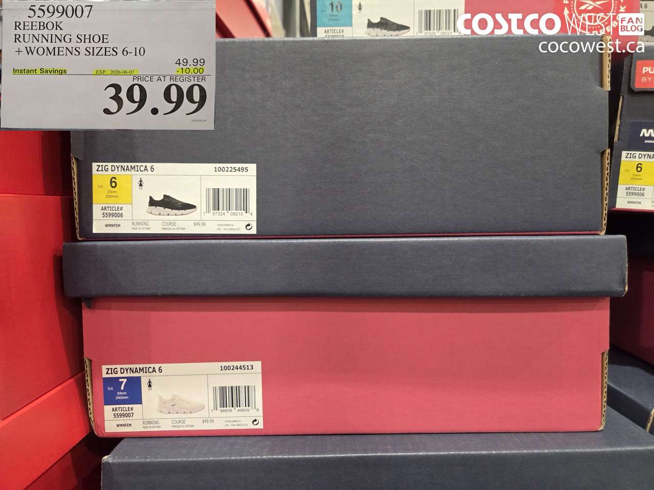 5599007 REEBOK RUNNING SHOE + WOMENS SIZES 6-10 ($10.00 INSTANT SAVINGS EXPIRES ON 2026-06-07) $39.99