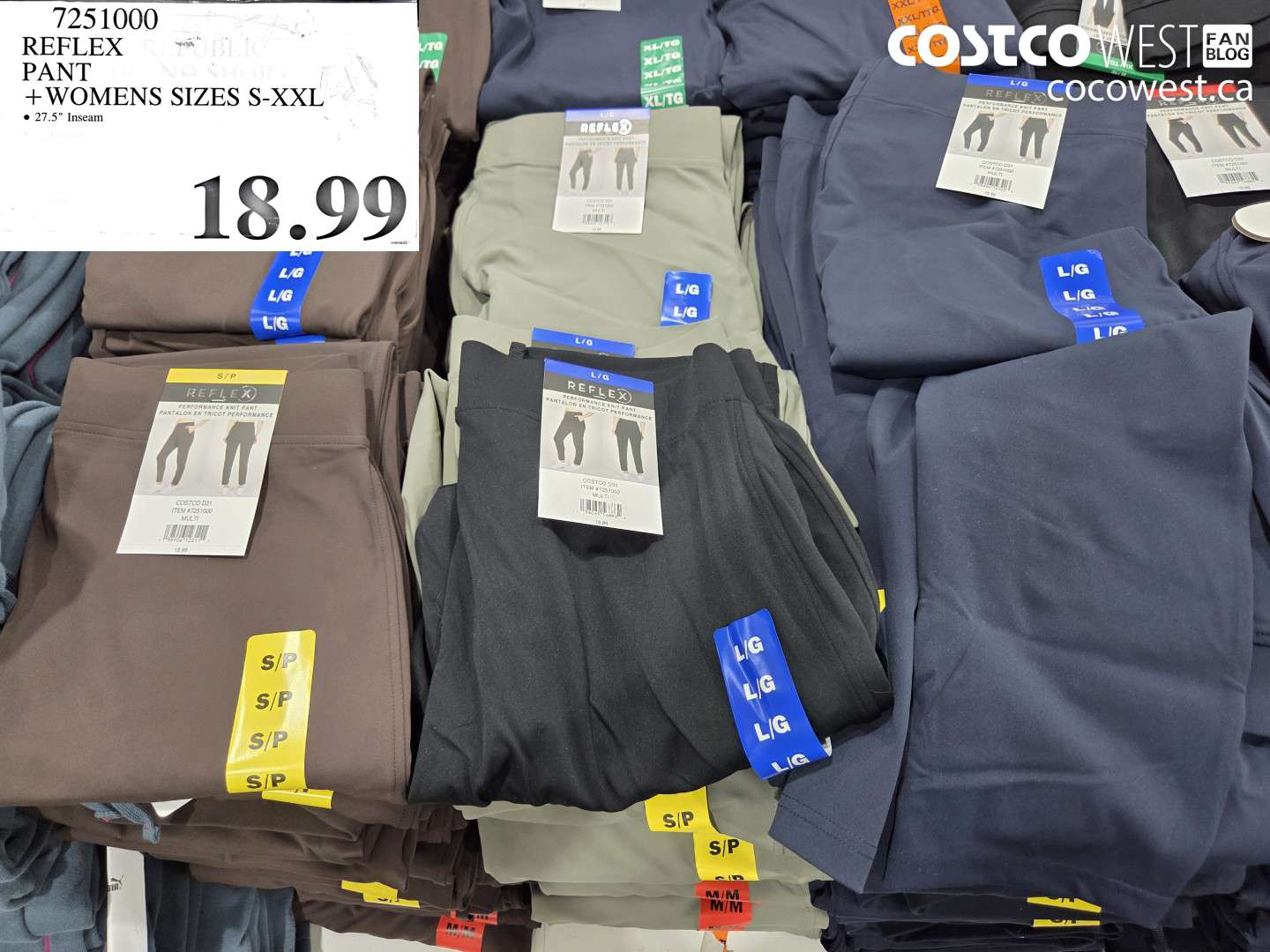 7251000 REFLEX PANT WOMENS SIZES S-XXL $18.99