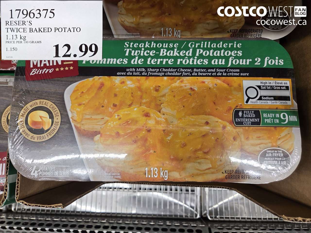 1796375 RESER'S TWICE BAKED POTATO 1.13 KG $12.99