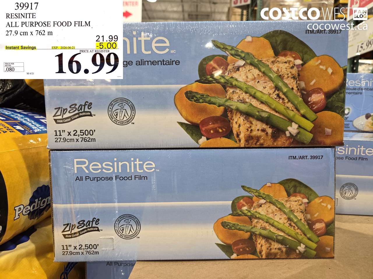 39917 RESINITE ALL PURPOSE FOOD FILM 27.9 CM X 762 M ($5.00 INSTANT SAVINGS EXPIRES ON 2026-06-21) $16.99